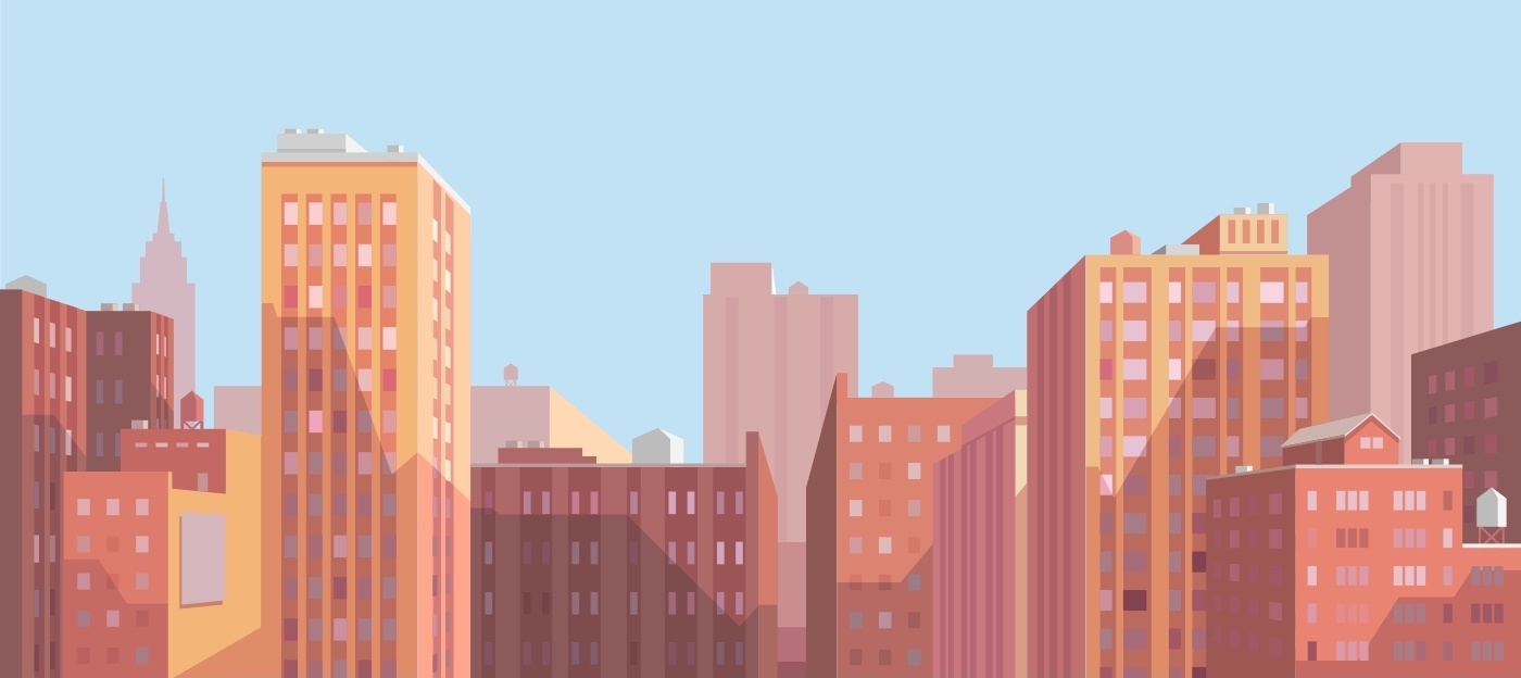 Animated city skyline