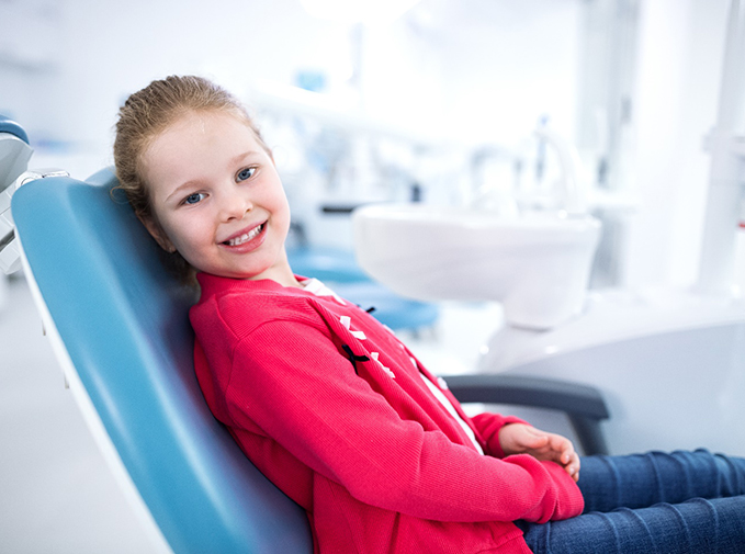 Little girl receiving a dental checkup in Inver Grove Heights, MN