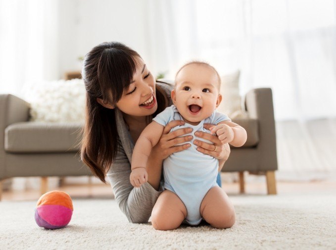 Smiling child with lip and tongue tie