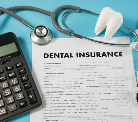 A dental insurance claim form