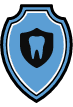 Animated tooth on a shield representing athletic mouthguard
