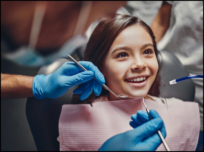 Smiling young patient during dentistry for children visit