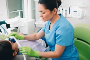 a child receiving nitrous oxide sedation