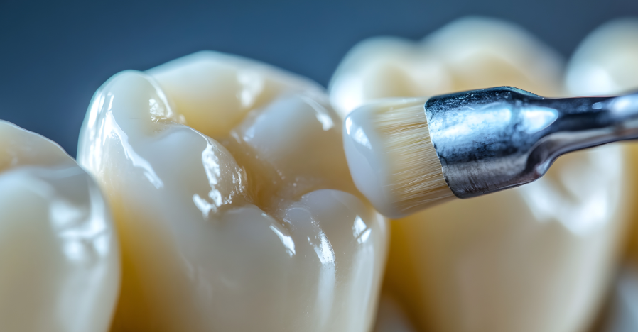 Close up of dental sealants